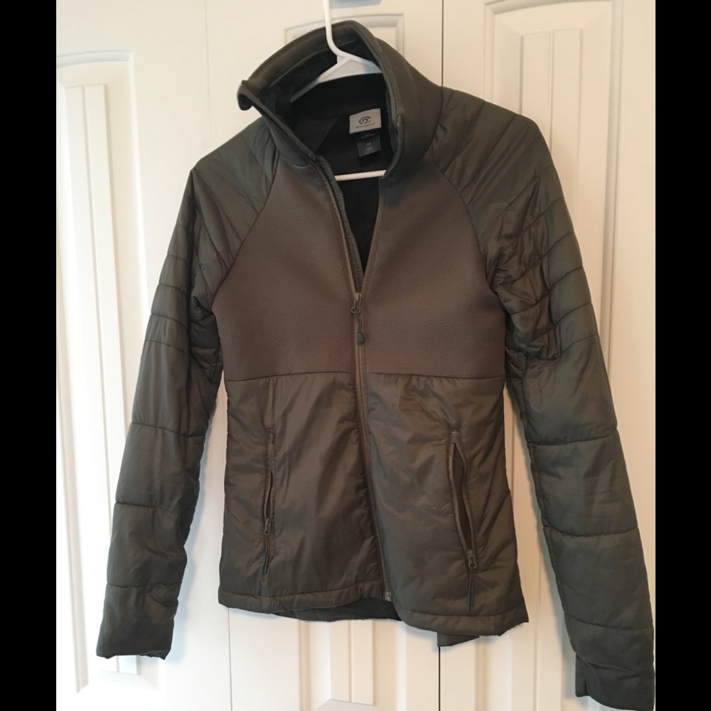 Army green lightweight puffy jacket - size XS